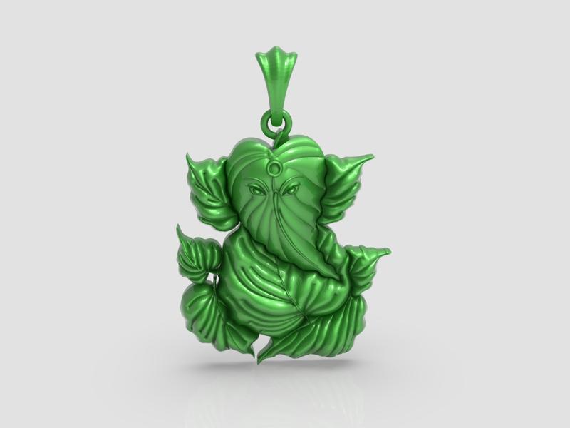 Leaf Ganesha pendant file