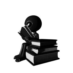 Alien Reading Books Figurine – 3D Print Decorative Model