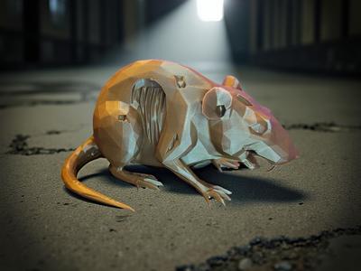Geometric Low-Poly Rat