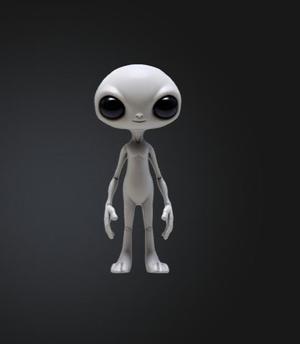 Cute Grey Alien - Classic Alien in Tender Version