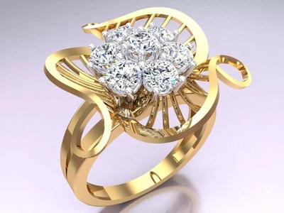 Mesh flower ring - Italian rings - Womens Rings - N6581