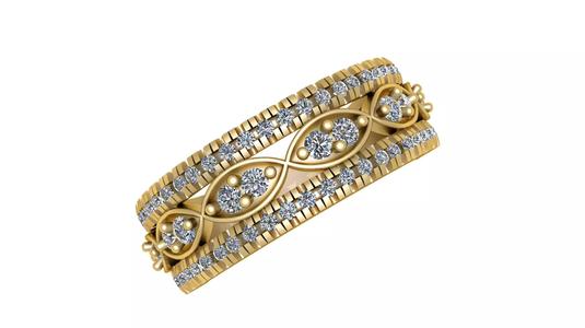 Marquise Floral Diamond Eternity Ring  3D  Pritable Model