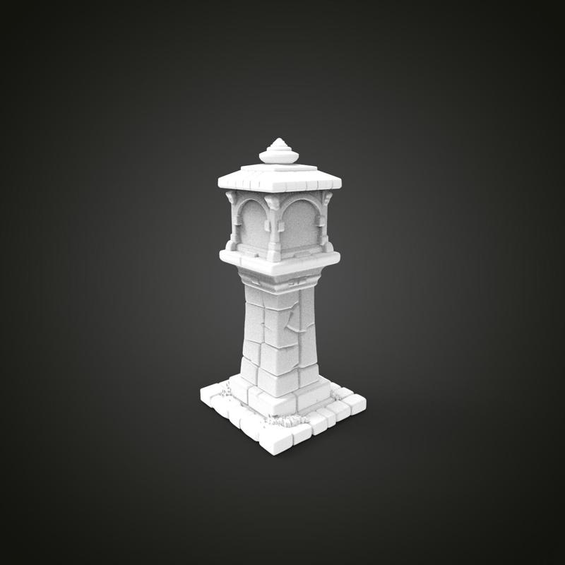 medieval urban stone lantern