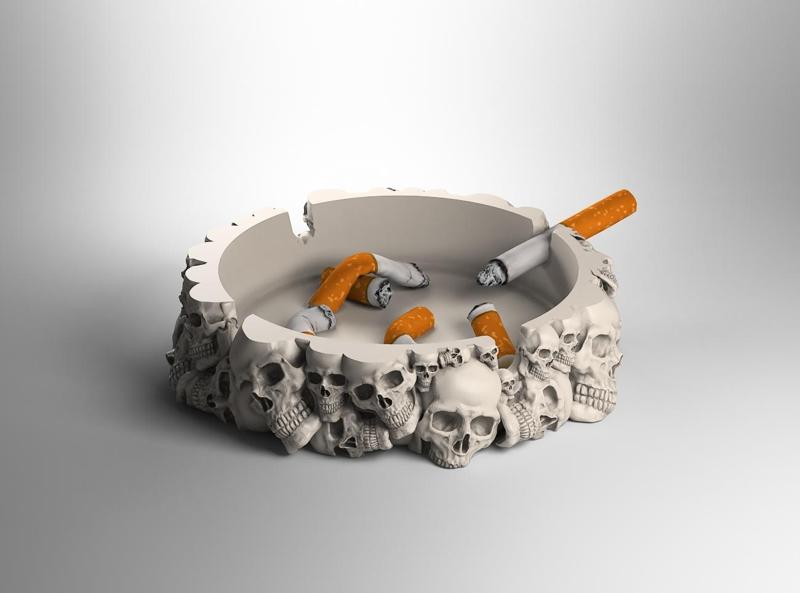 skull ashtray biomechanical skull ashtray robot ashtray a03 (2)