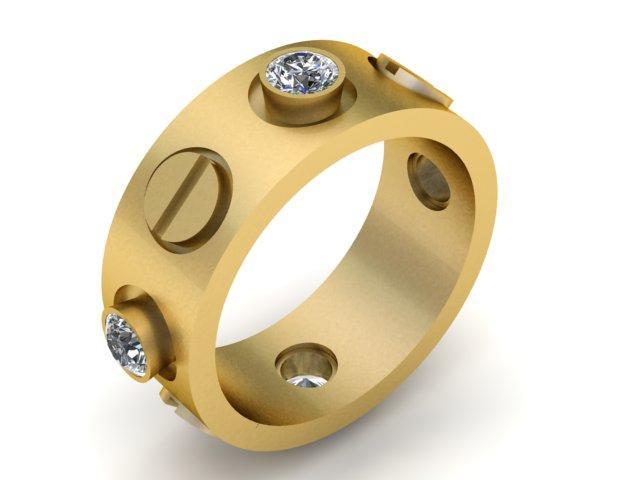stylish Dimond ring for men fashion 3d printable model