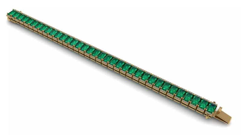 Riviera Tennis Bracelet Short Way Octagonal 6x4 Side Diamonds