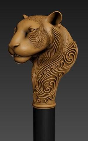 Tiger Gentleman Knob Walking Cane