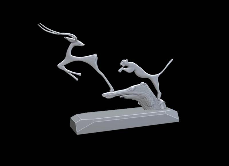 Cheetah Hunting Gazelle in Mid-Air – I428 Gift Bust Figure Unique & Detailed 3D Print Model