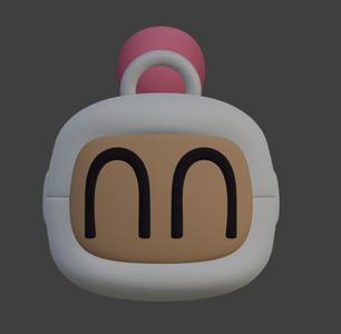 Bomberman Head Keychain - N.N. Retro Exploder - Bomberman - Ready to Print