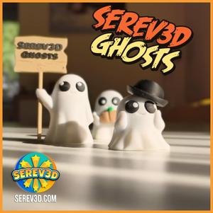 Serev3D Ghosts - Customizable Magnetic Ghost Set with Props, No Supports 3D Print STL/3MF