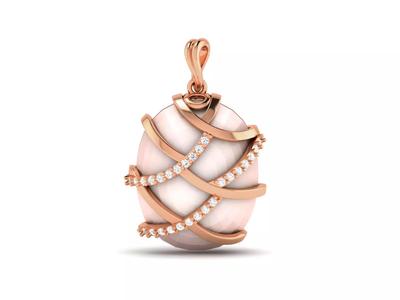 Women pearl pendant 3dm render detail
