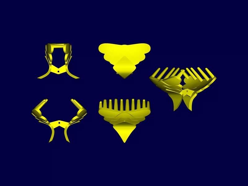 Clip set of golden combs