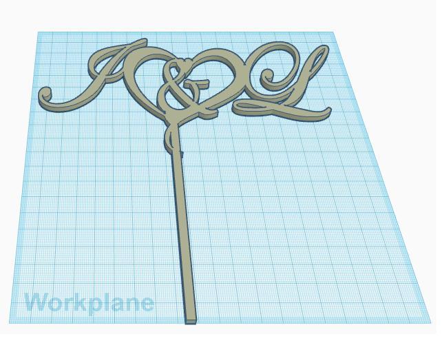 I&L Cake Topper with heart