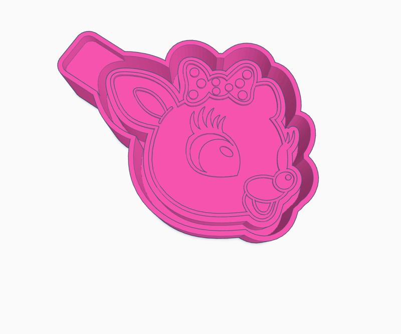 Reindeer with Bow Mold Housing STL