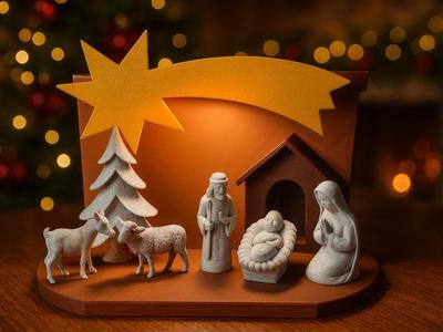 Illuminated Christmas Nativity Scene with LED (up to 80mm DM)