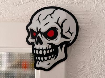 Skull Decoration with Red Eyes