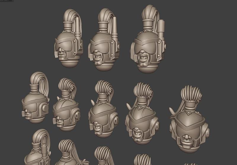 32mm Heroic Scale Thunder Space Helmet Bits
