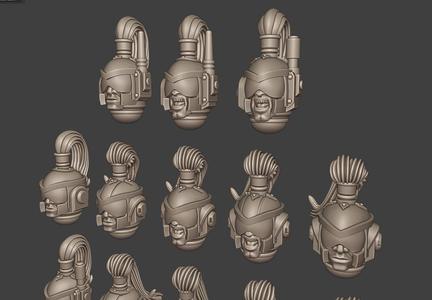 32mm Heroic Scale Thunder Space Helmet Bits