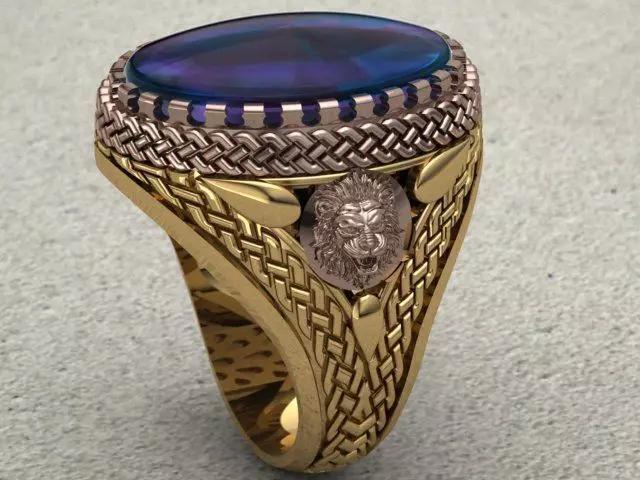 Erkek Yuzugu 15x20 oval tasli parcali  Men Ring oval stone piece