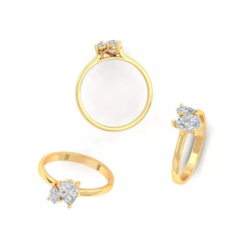 EMLR-002 PEAR FANCY DIAMOND RING