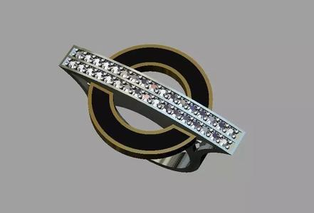 Enemal-diamond circle ring