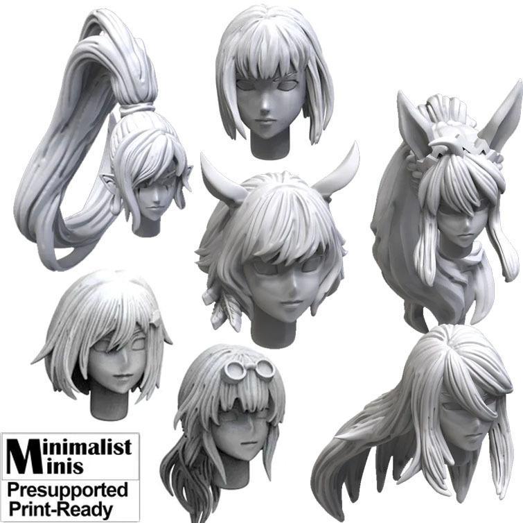 Anime Heads Bit For Miniature Wargame Pack Request 1