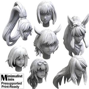Anime Heads Bit For Miniature Wargame Pack Request 1
