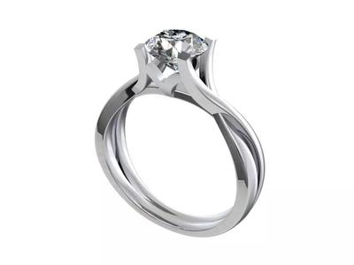 Engagement ring STL file format ready for 3D Printing- CC88