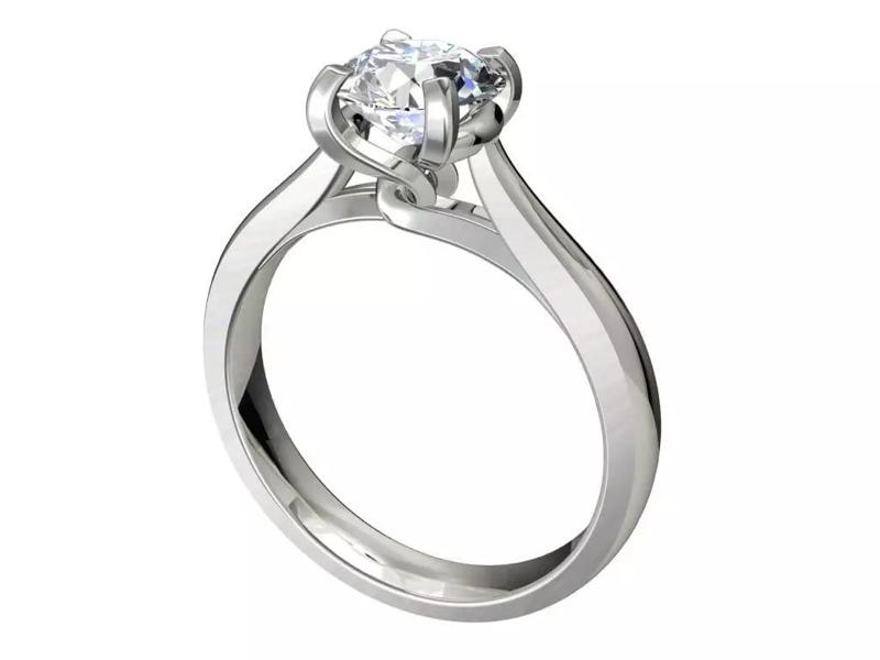 Engagement Ring Solitaire Model  Ready For 3D Printing -CC90