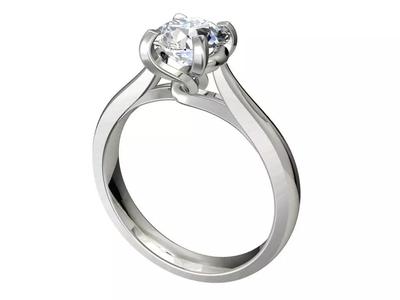 Engagement Ring Solitaire Model  Ready For 3D Printing -CC90