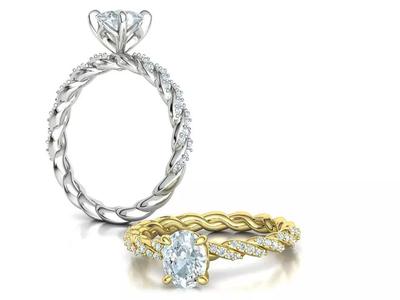 Engagement Ring Oval Stone 8mm x 6mm Bespoke Ring 3dmodel