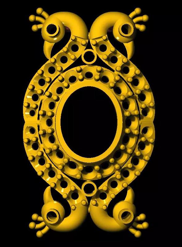 Sidepiece ornate golden circle