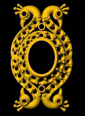 Sidepiece ornate golden circle