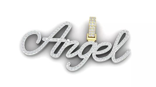 Angel Nameplate Pendant