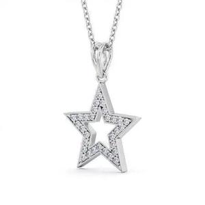 stl file star pendant with diamonds on chain