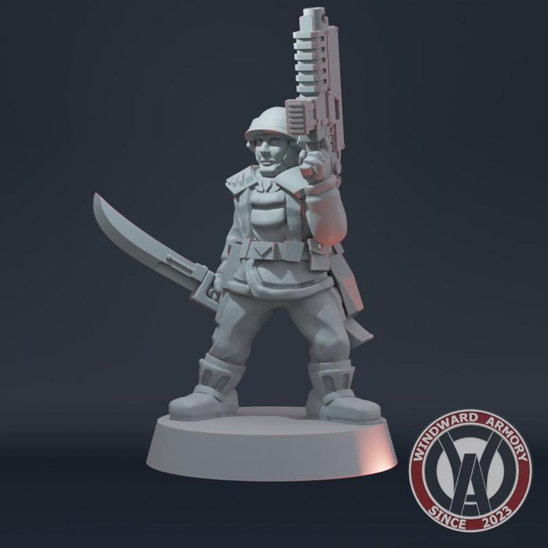 Arcadian Sergeant with Heavy Gun and Power Sword