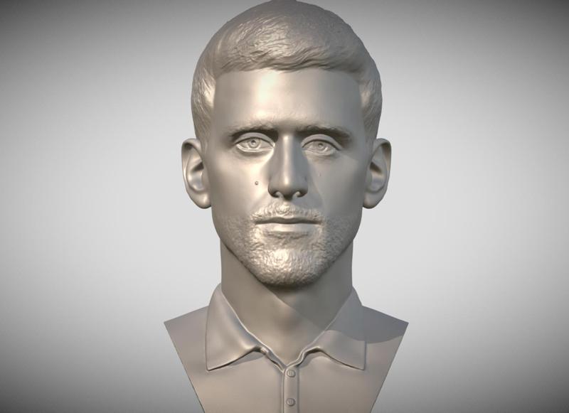 Novak Djokovic bust for 3D printing