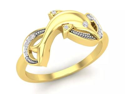 AV 716 Diamond Womens Right Hand Dolphin Ring