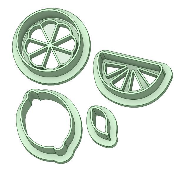 Set Lemons cutters stamps 30mm