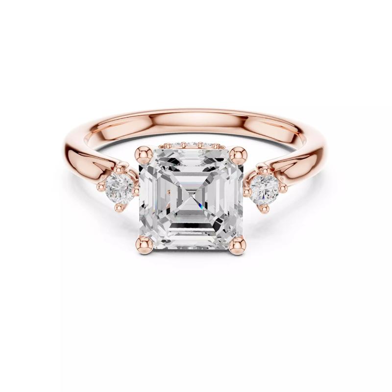 Asscher Cut Diamond Engagement Wedding Ring 3DM STL Video