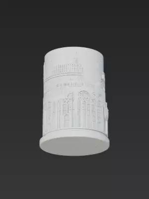 Sacred Inspired 3D Holder In Synagogue Shape Showpiece