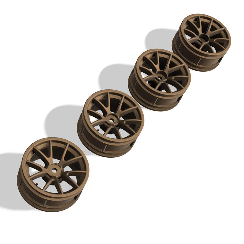 Tamiya Porsche 911 GT3 R Wheel (Offset Bundle) - Original Roxy Porsche Wheel - 3D-printed spare part in 1:10 scale