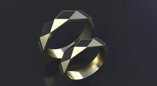 Band-rings with pattern 3D print model or CNC model