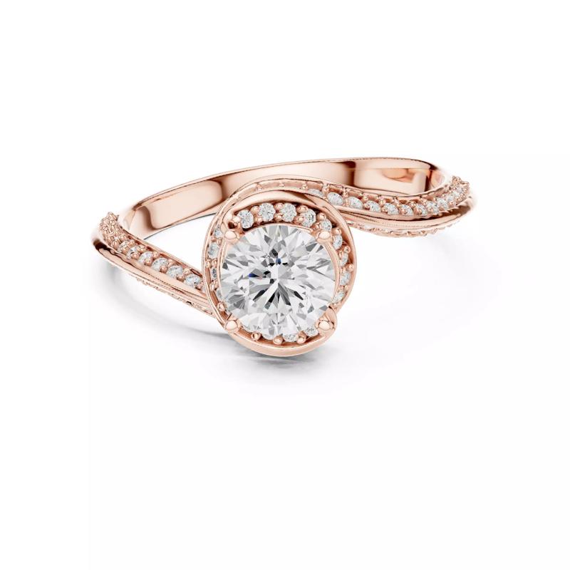 Bypass Shank Round Diamond Engagement Ring 3DM STL Video