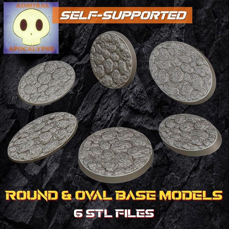 Rock ground Base Set 2 (Round and Oval Bases// 6 different base sizes)