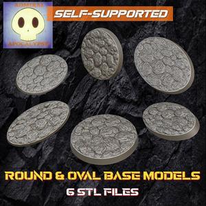 Rock ground Base Set 2 (Round and Oval Bases// 6 different base sizes)
