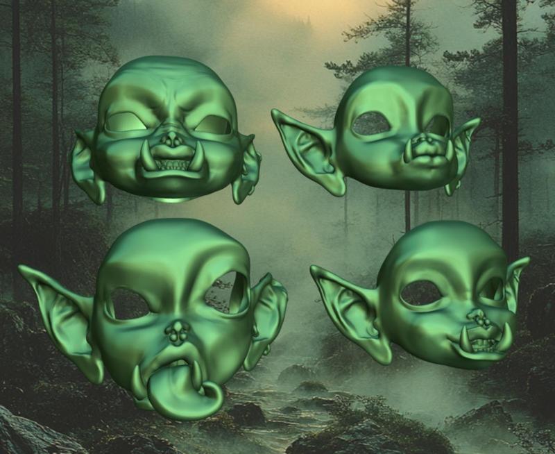 Bjd Doll Orc girl 4 Magnetic faces