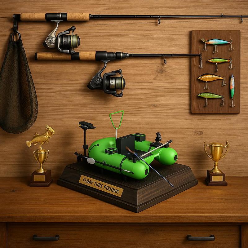 Float Tube Fishing Diorama - 3D Printable Trophy Kit