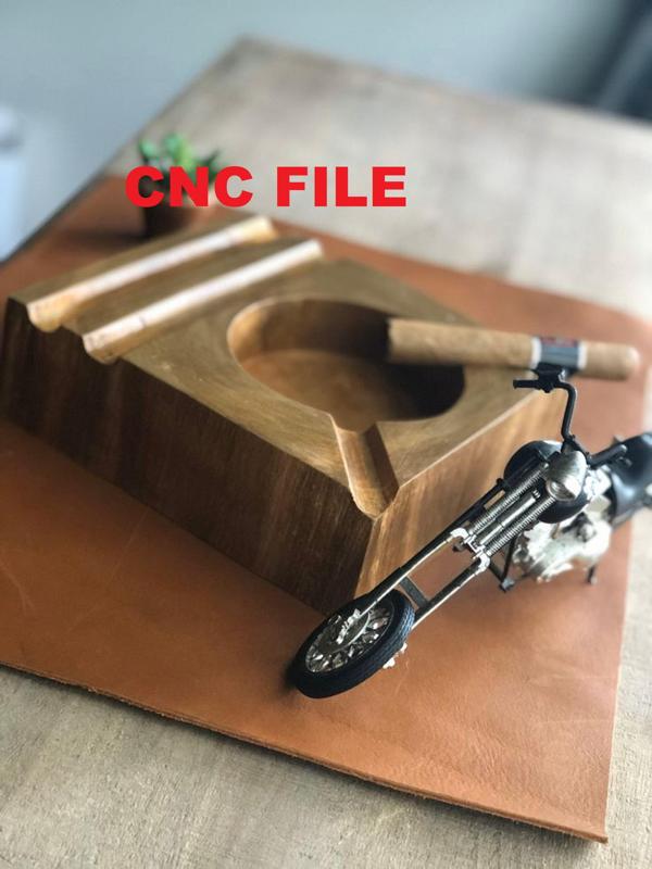 Ashtray, Cigar Tray Cnc Cut 3D Model File For CNC Router Engraver, Plate Carving Machine, Relief, serving tray Artcam, Aspire, VCarve, Cutt3D