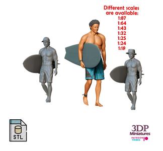 N3 SURFER WITH SURFBOARD